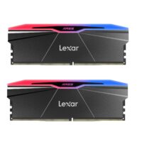 32GB Lexar® Ares DDR5 2nd GEN 8000 CL38 Memory with heatsink and RGB lighting, Dual pack, Black Color