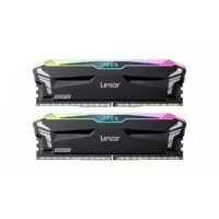 32GB Lexar® Ares DDR5 7200 Memory with heatsink and RGB lighting, Dual pack, Black Color