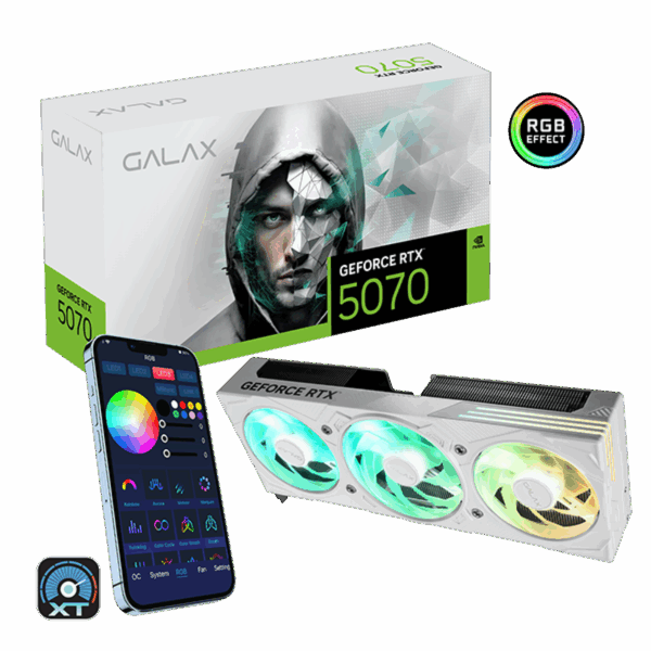 B57S Black GF RTX5070 EX Gamer White PCI-E 12GB / GDDR7 192BIT W/DP/DP/DP/HDMI/Cooling Fan