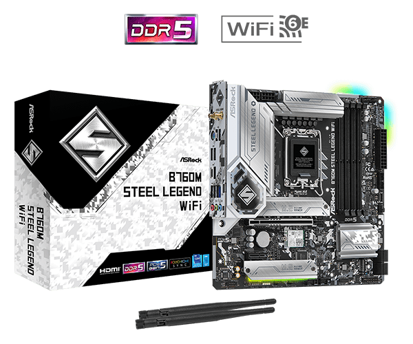 ASROCK M/B Models Intel 7 series - ASROCK B760M Steel Legend WiFi D5 mATX