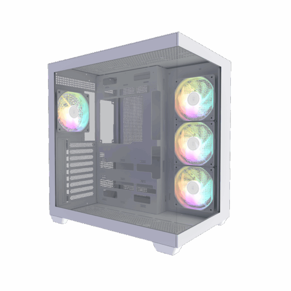 HOF ALLSYNQ PC CASE White,ATX, M-ATX, ITX, 4 ARGB Fans