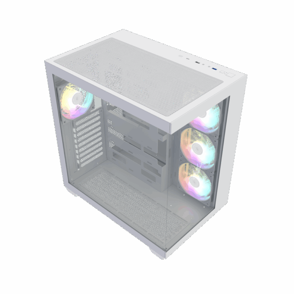 Second image of HOF ALLSYNQ PC CASE White,ATX, M-ATX, ITX, 4 ARGB Fans